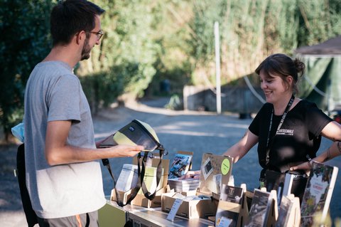 Many exciting products can be discovered at the Ruhrtriennale 2022 information booths.